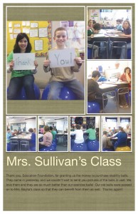 Thank you note from Mrs. Sullivan's Class